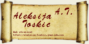 Aleksija Toskić vizit kartica